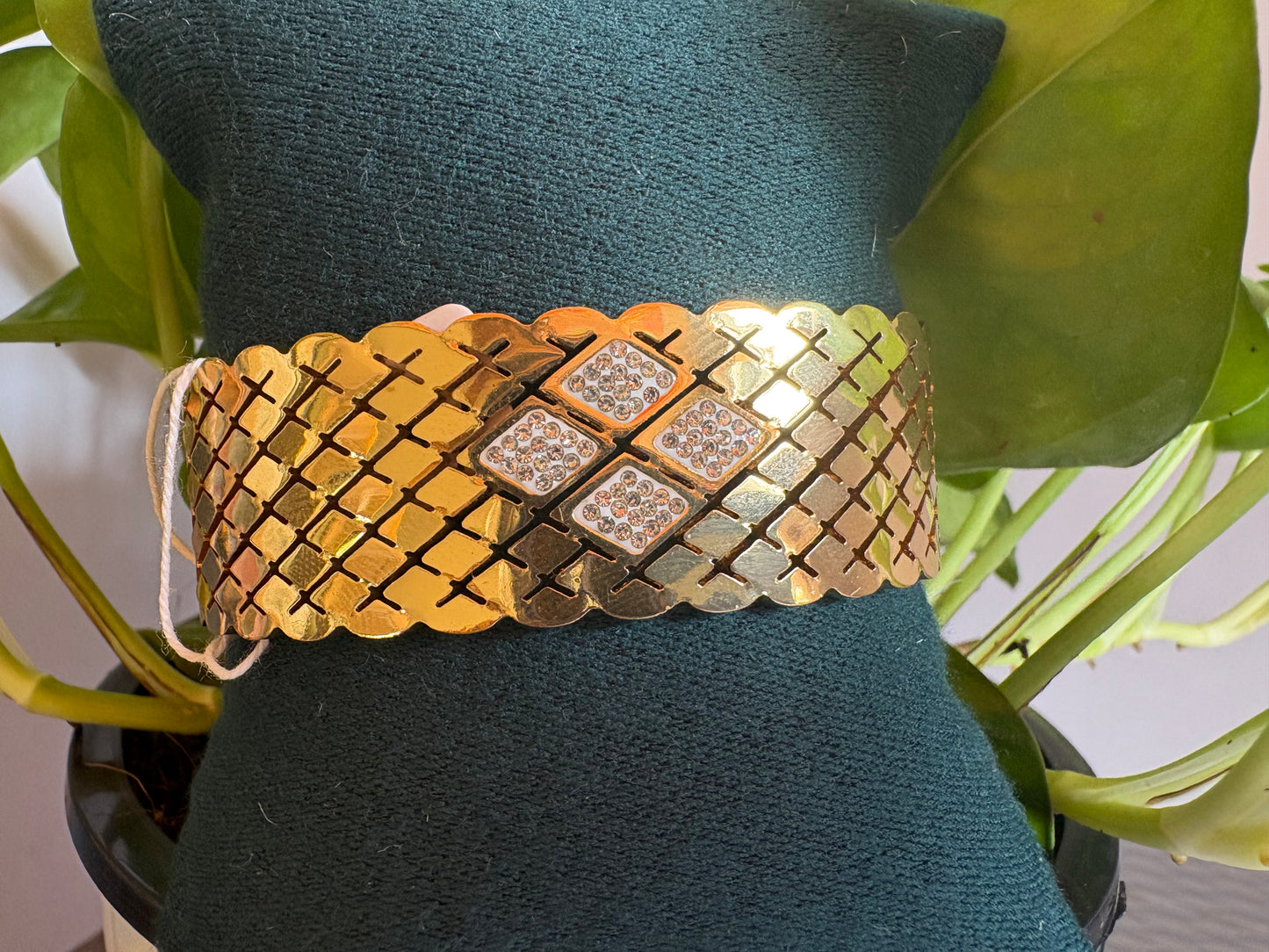 Stone bangle bracelet