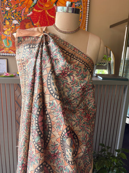 Madhubani art work saree