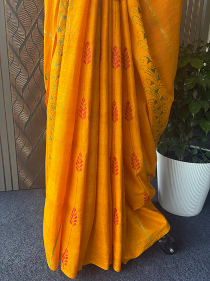 Kantha hand woven saree