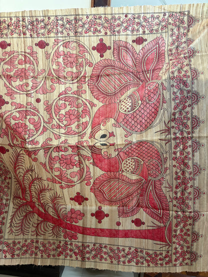 Madhubani handpainted on Gicha tussar silk saree