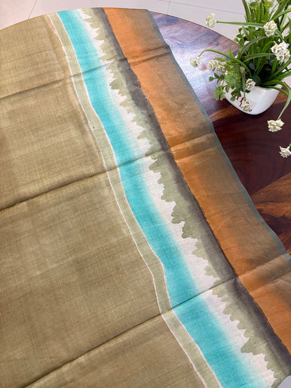 Pure Gicha by Gicha tussar silk hand painted saree