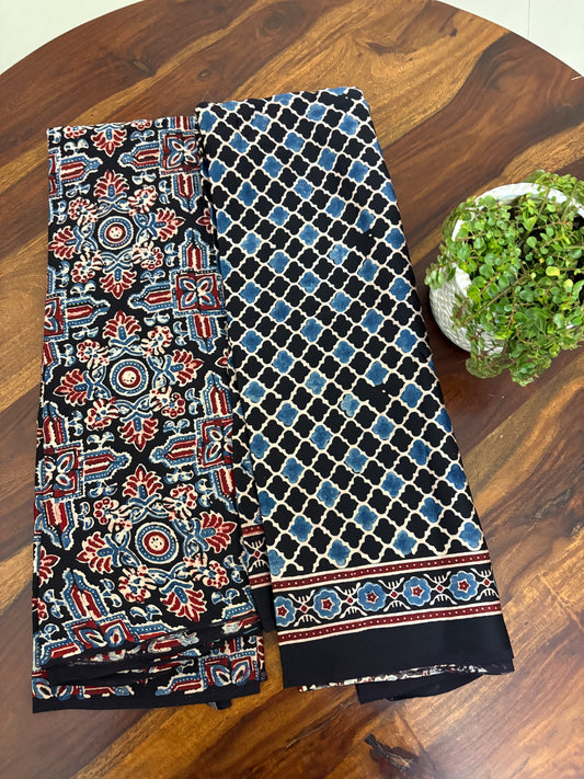 Ajrakh Modal silk top and dupatta