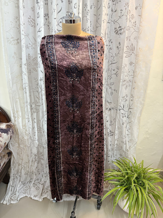 Ajrakh Velvet kurti Material