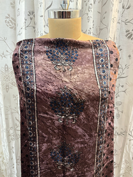 Ajrakh Velvet kurti Material
