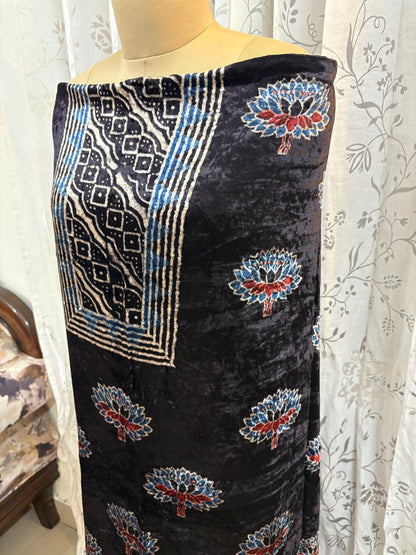 Ajrakh Velvet Kurti material