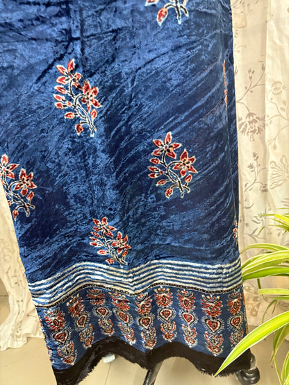 Ajrakh Velvet Kurti material