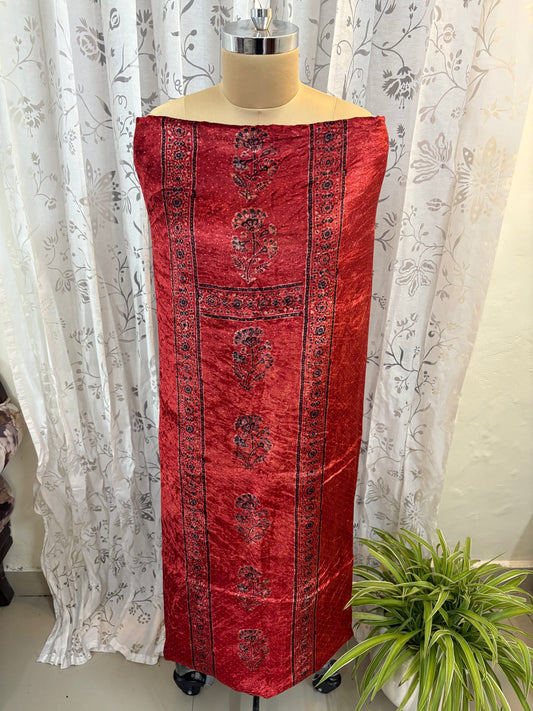 Ajrakh velvet Kurti material