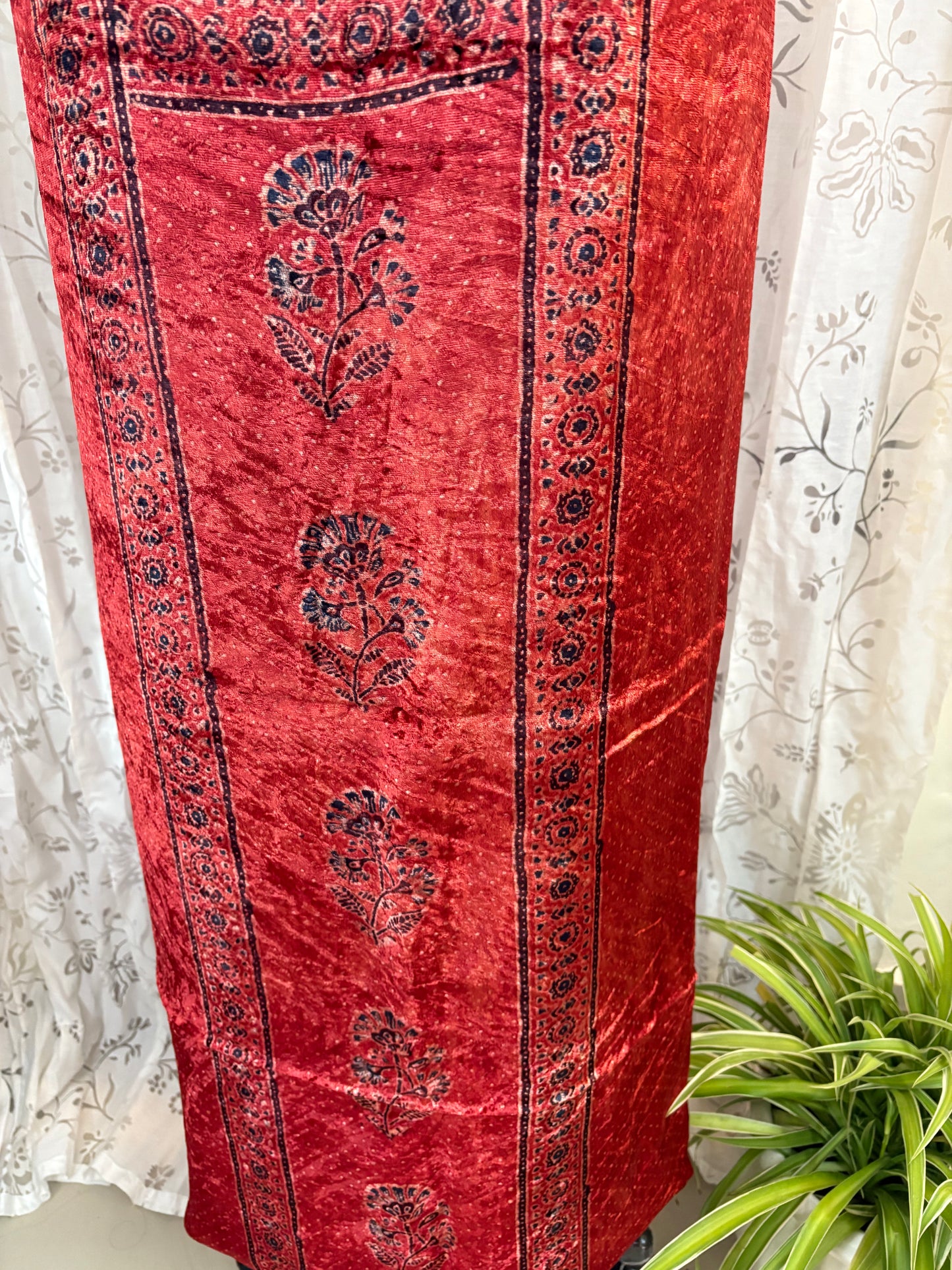 Ajrakh velvet Kurti material