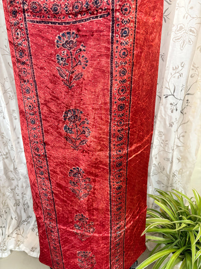 Ajrakh velvet Kurti material