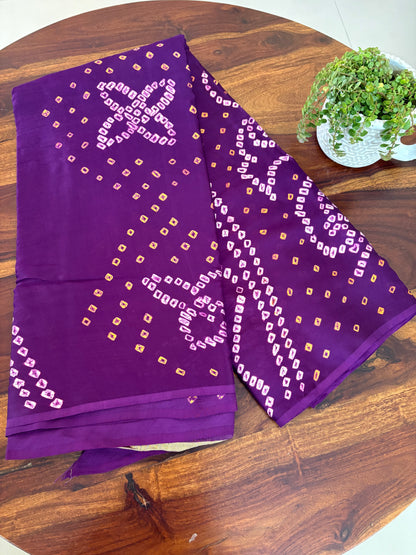 Bandhini modal silk saree( hand tye and dye )