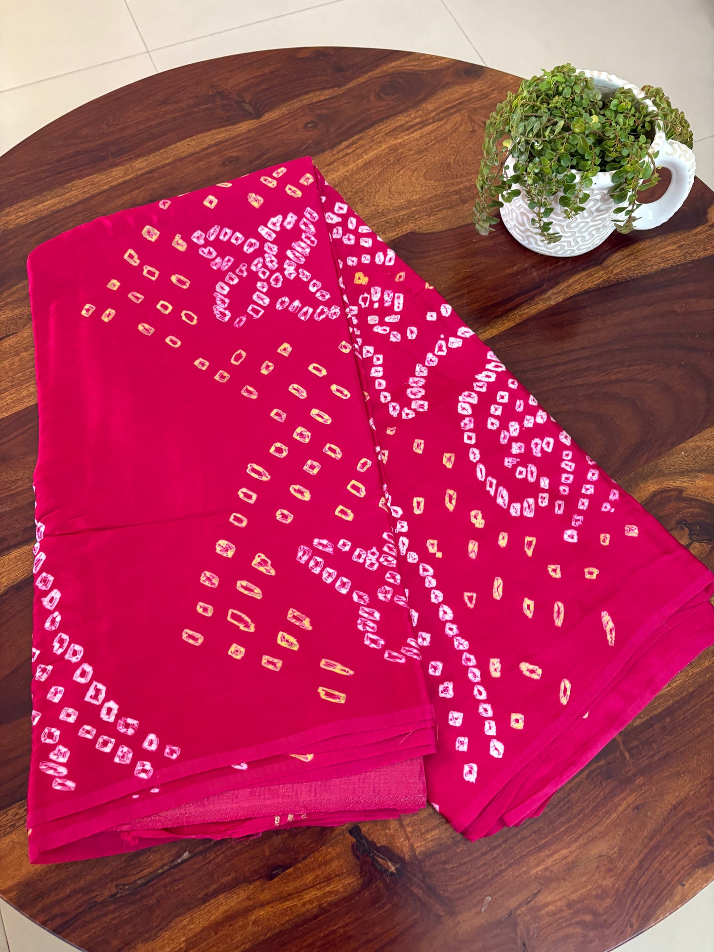 Bandhini modal silk saree ( hand tye and dye)