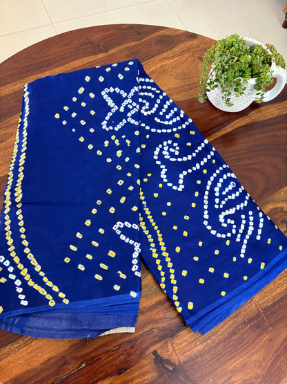 Bandhini modal silk saree( hand tye and dye)