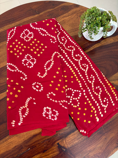 Bhandini Modal silk saree ( hand tye and dye)