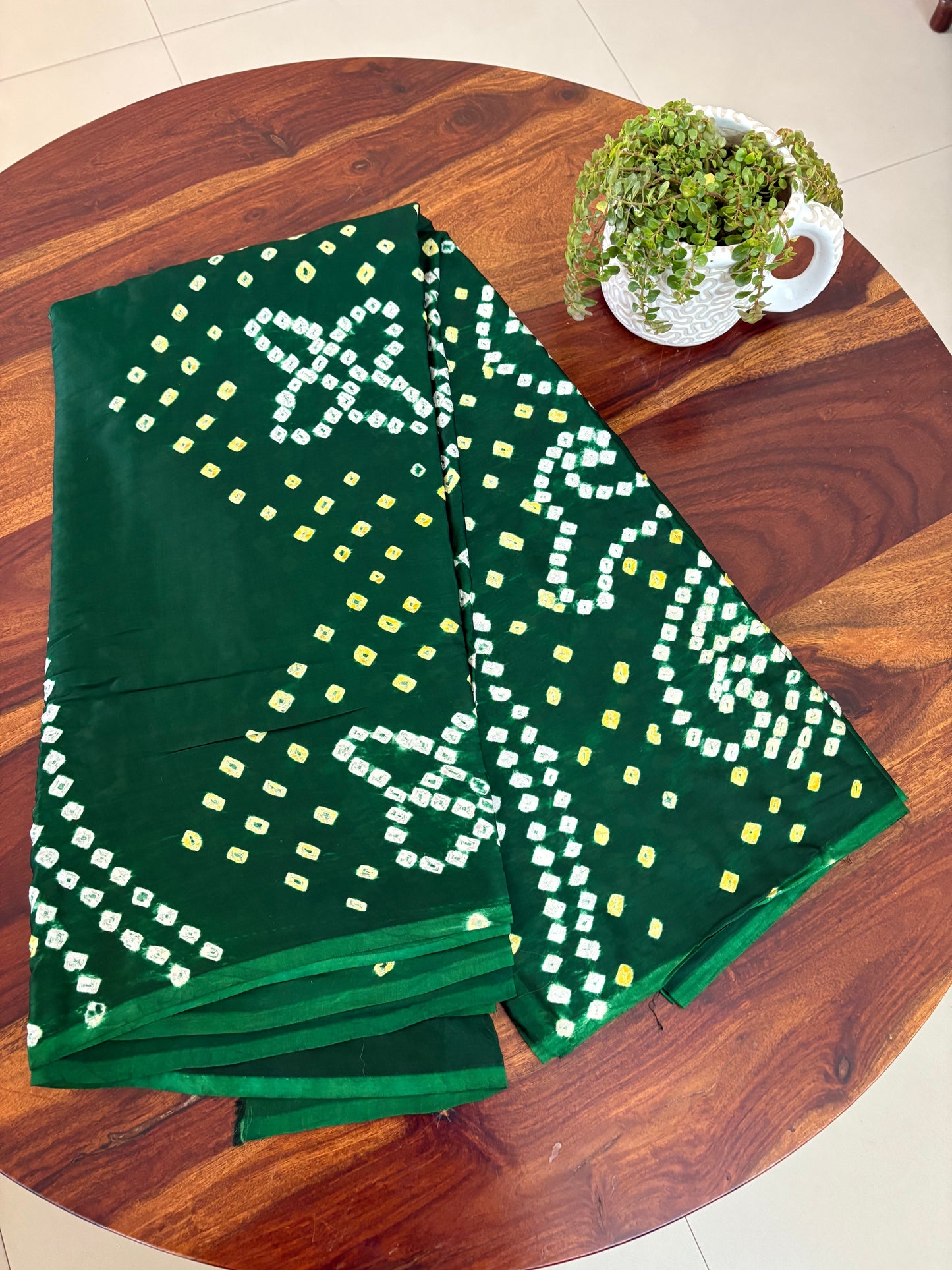 Bandhini modal silk saree ( hand tye and dye)