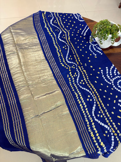 Bandhini modal silk saree( hand tye and dye)