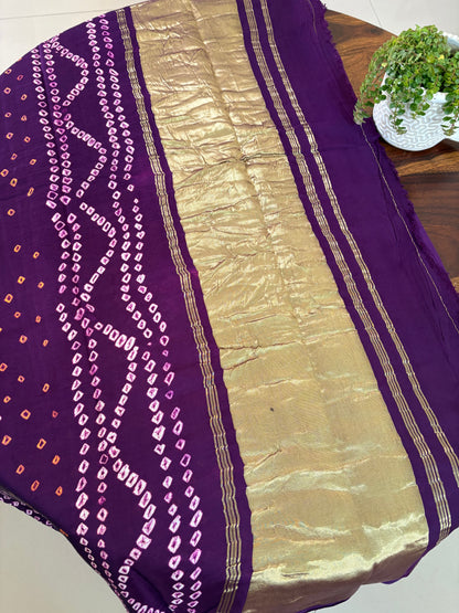 Bandhini modal silk saree( hand tye and dye )
