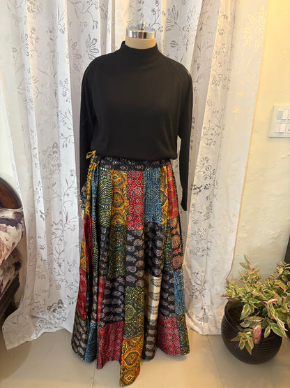 Ajrakh Mashru silk skirt
