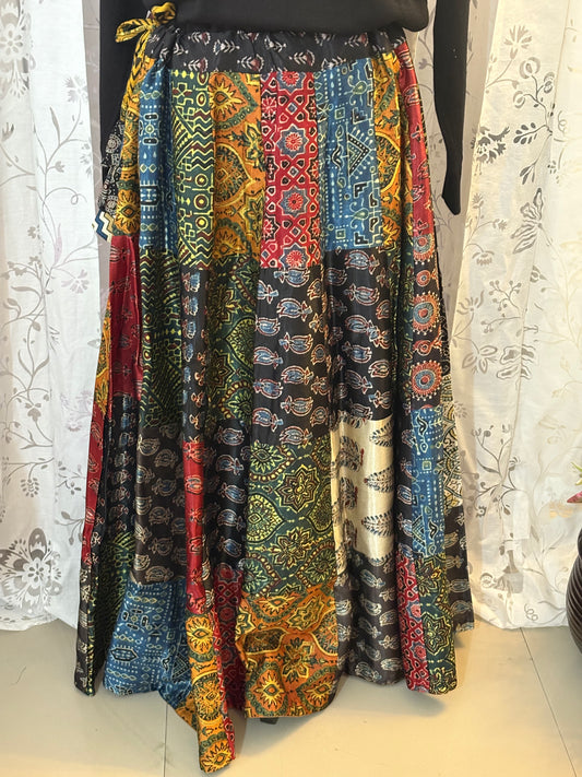 Ajrakh Mashru silk skirt