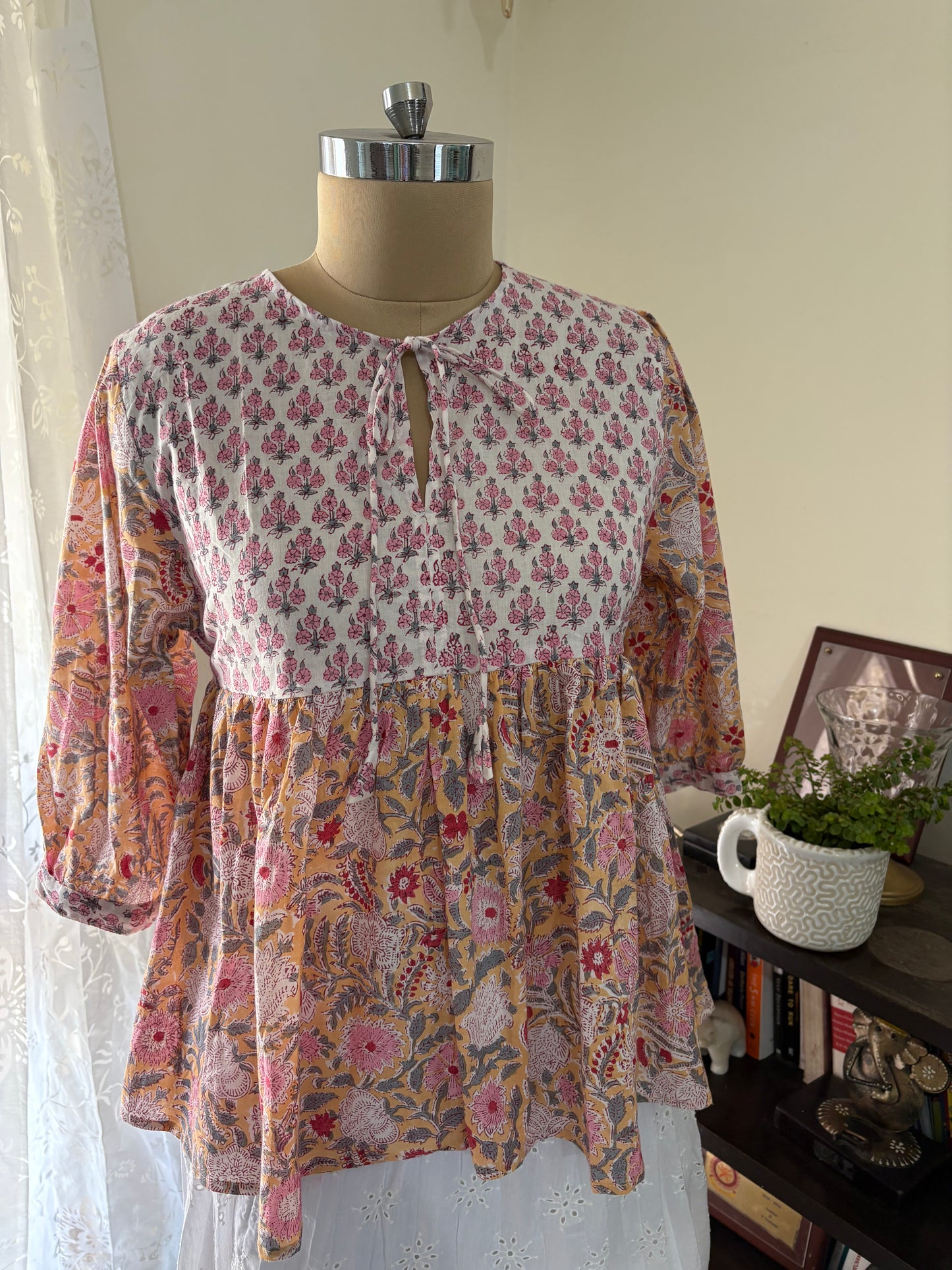 Handblock printed cotton short Kurti