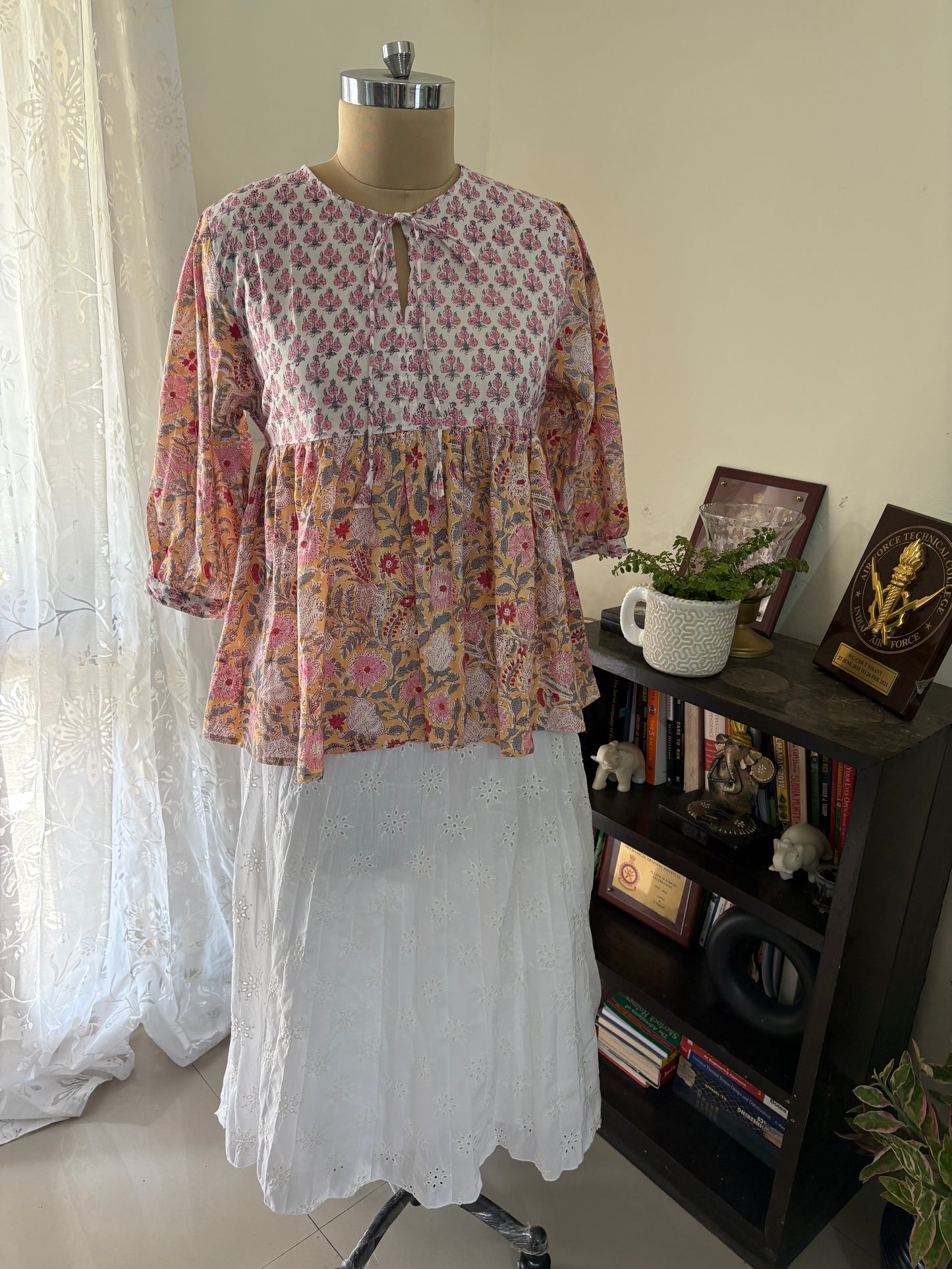 Handblock printed cotton short Kurti