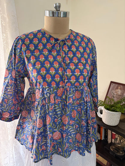 Handblock printed cotton short Kurti