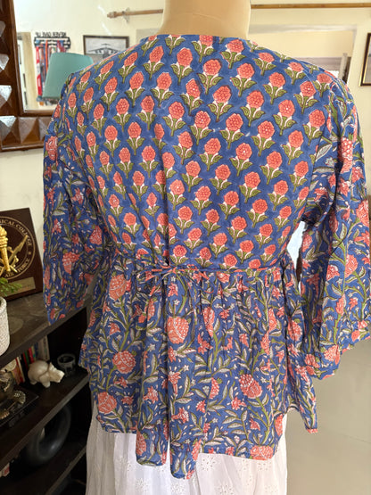 Handblock printed cotton short Kurti