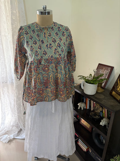 Handblock printed cotton short Kurti