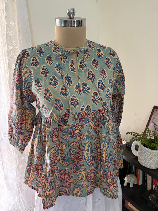 Handblock printed cotton short Kurti