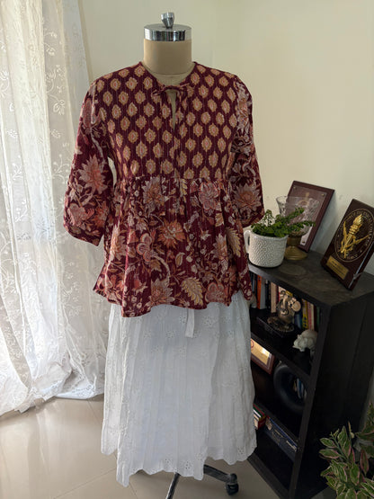 Handblock printed cotton short Kurti