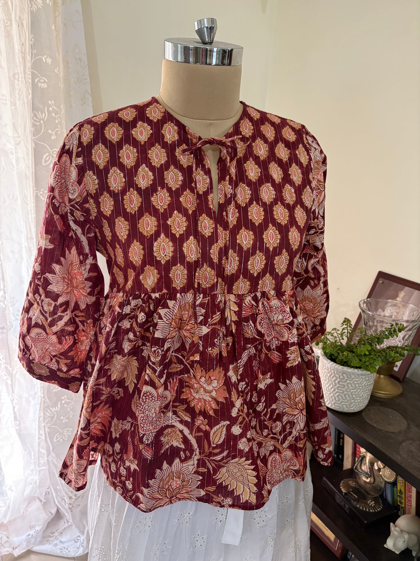 Handblock printed cotton short Kurti