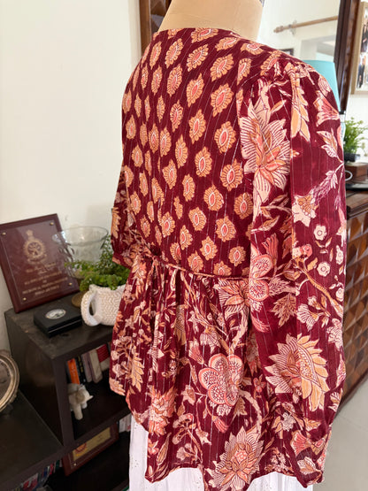 Handblock printed cotton short Kurti