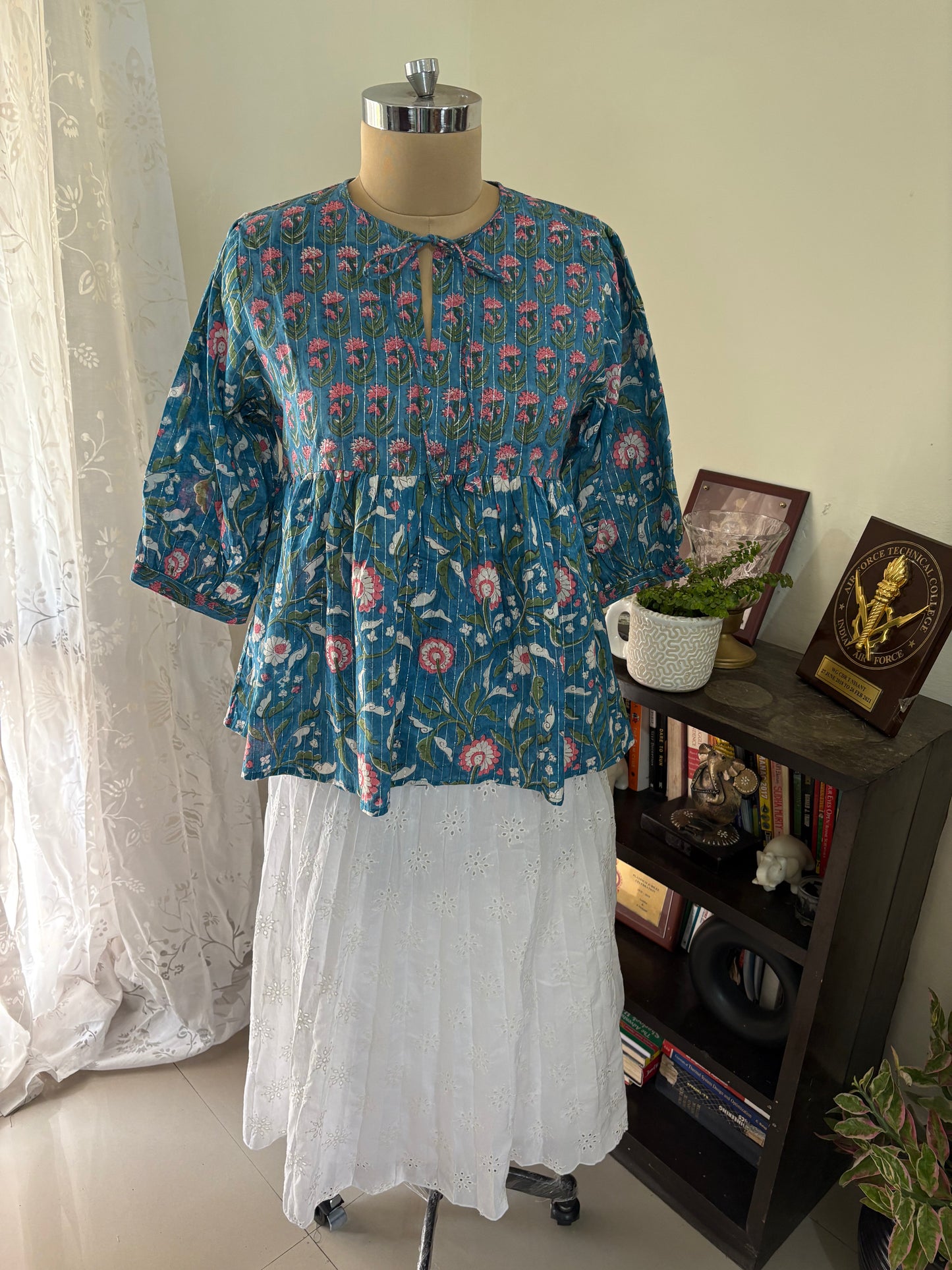 Handblock printed cotton short Kurti