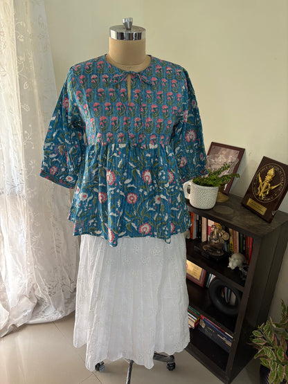 Handblock printed cotton short Kurti