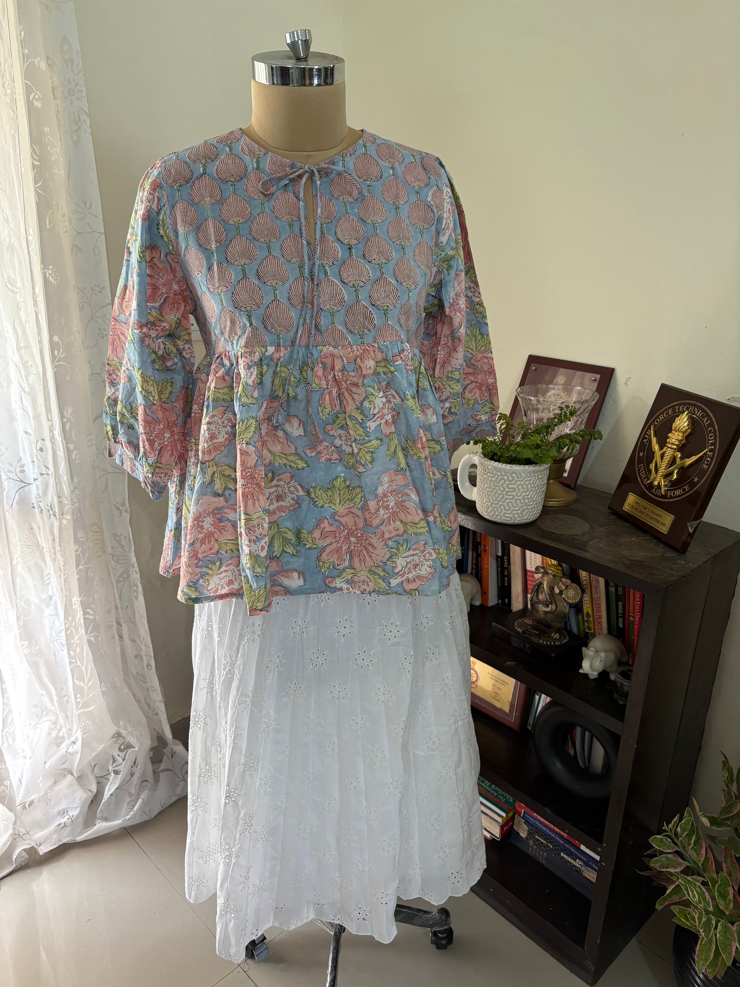 Handblock printed cotton short Kurti