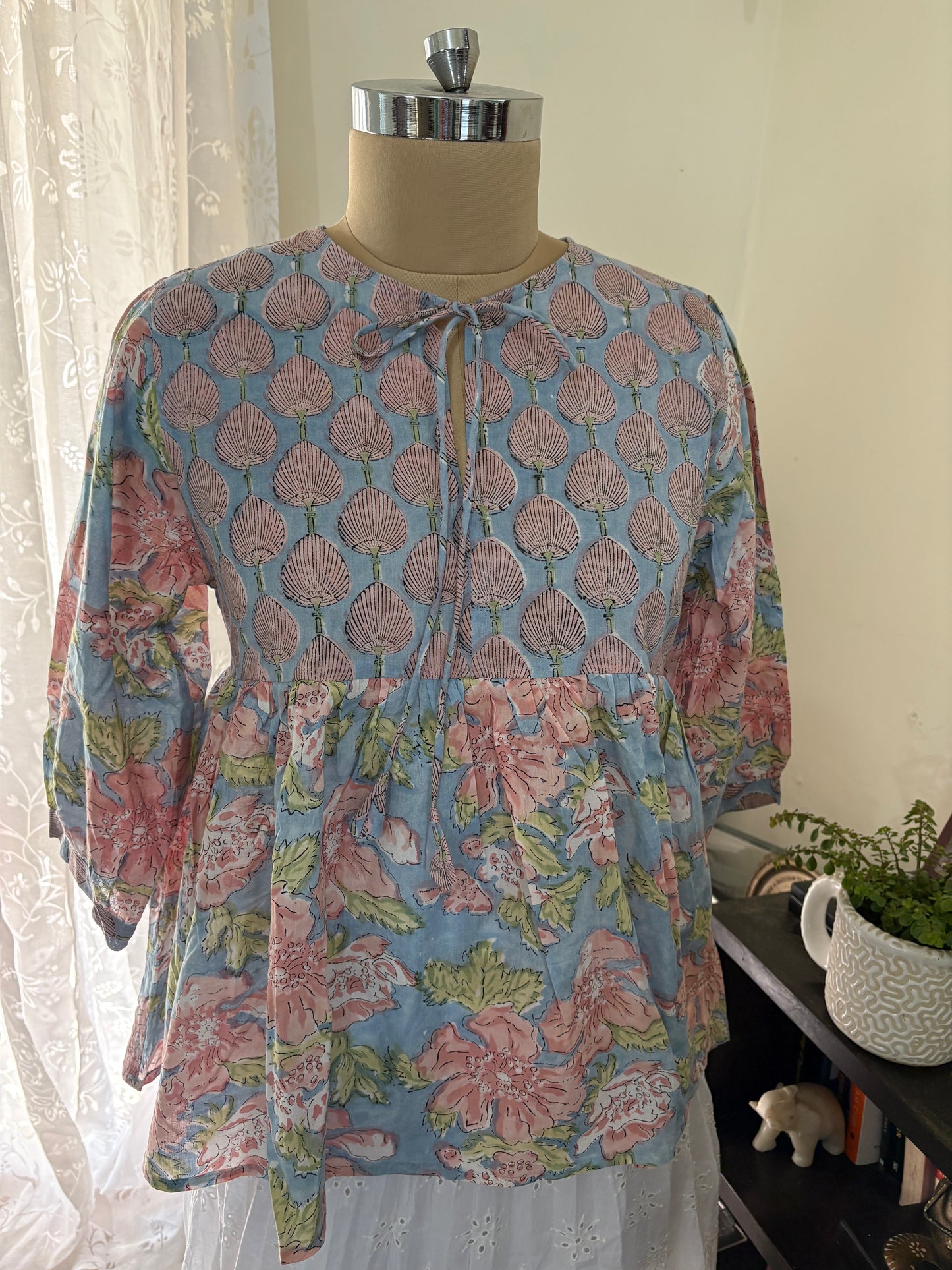 Handblock printed cotton short Kurti