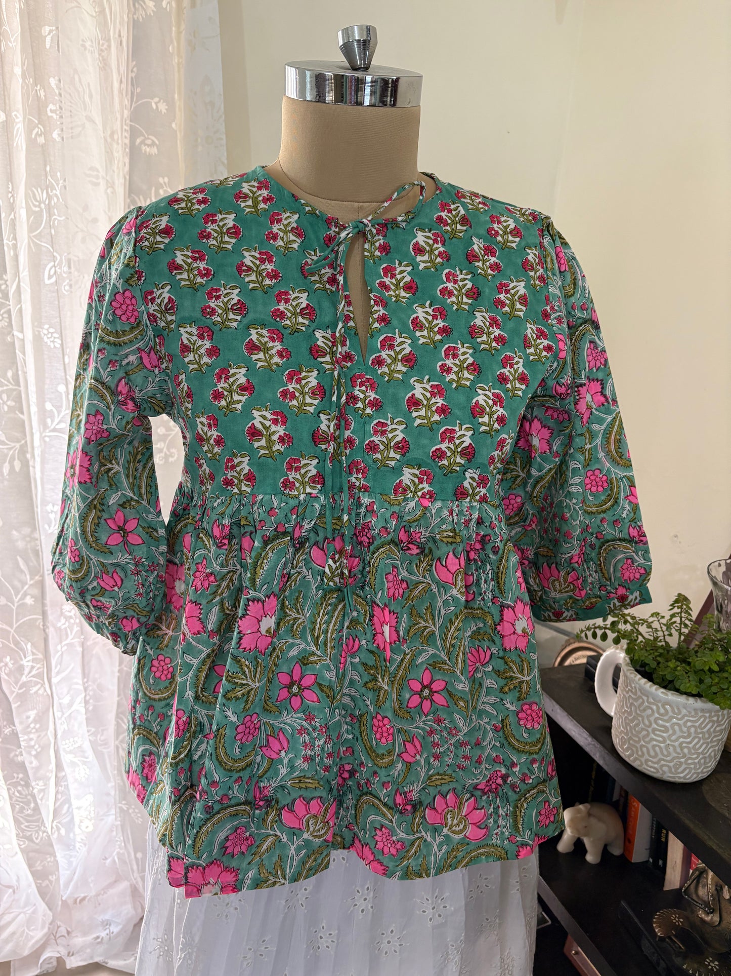 Handblock printed cotton short Kurti