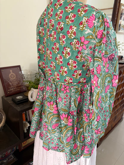 Handblock printed cotton short Kurti