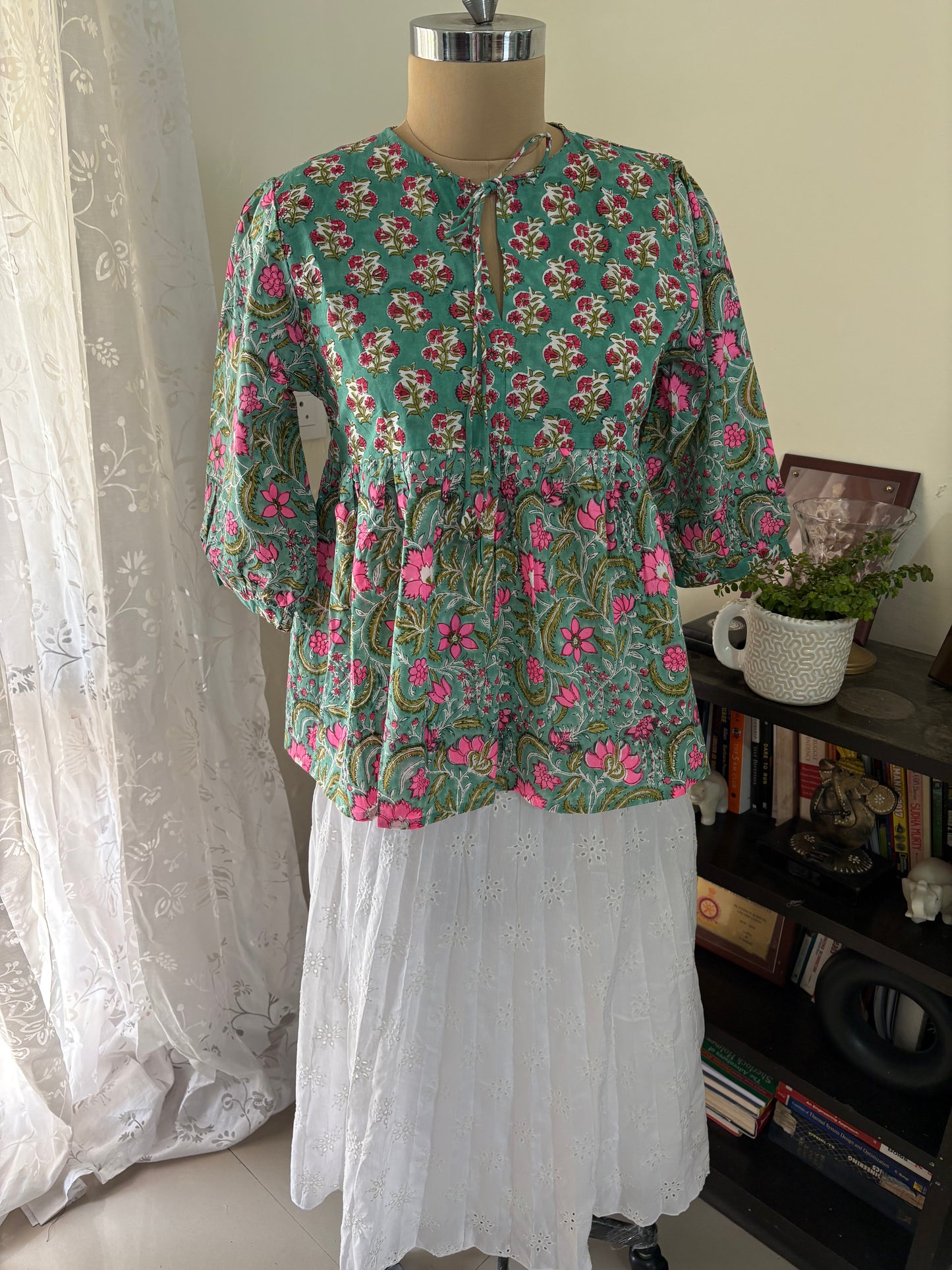 Handblock printed cotton short Kurti