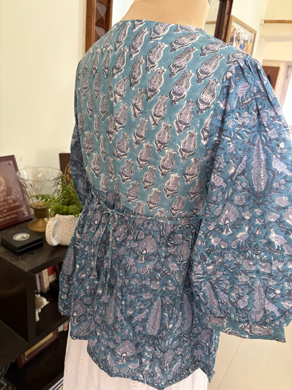 Handblock printed cotton short Kurti