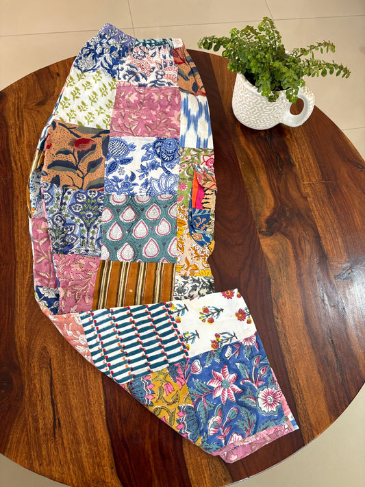 Handblock printed patchwork cotton bottom