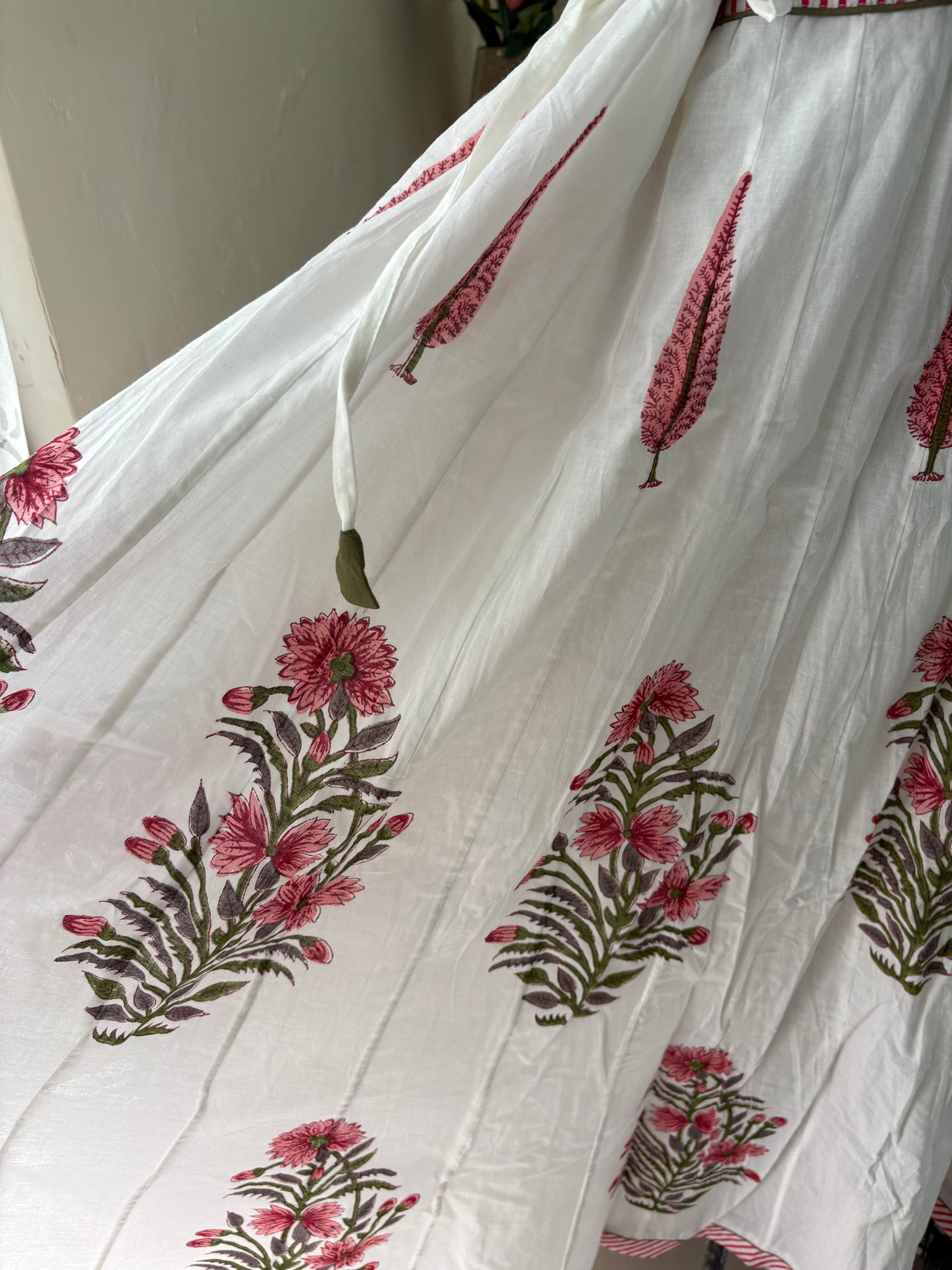 Handblock printed cotton skirt