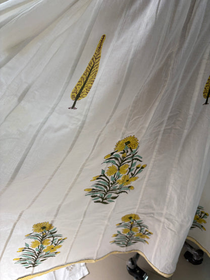 Handblock printed cotton skirt