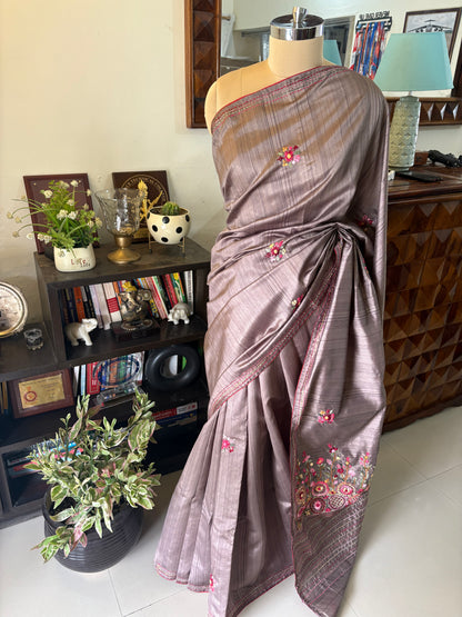 Hand embroidery on Semi Rawsilk