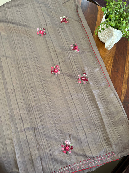 Hand embroidery on Semi Rawsilk