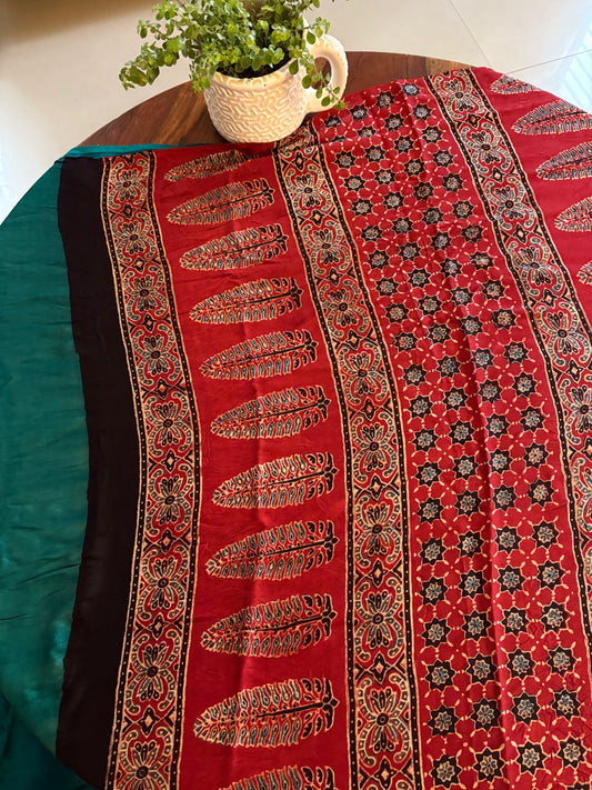 Ajrakh Modal silk saree