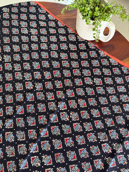 Ajrakh modal silk saree