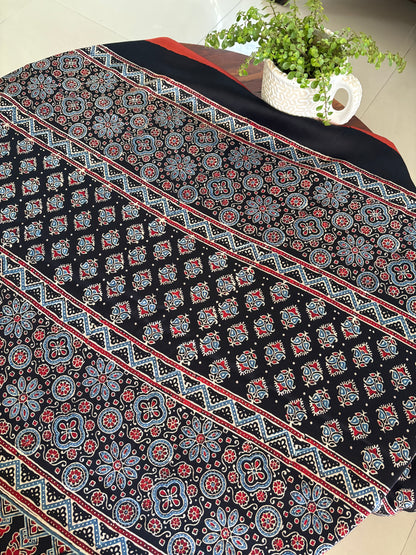 Ajrakh modal silk saree