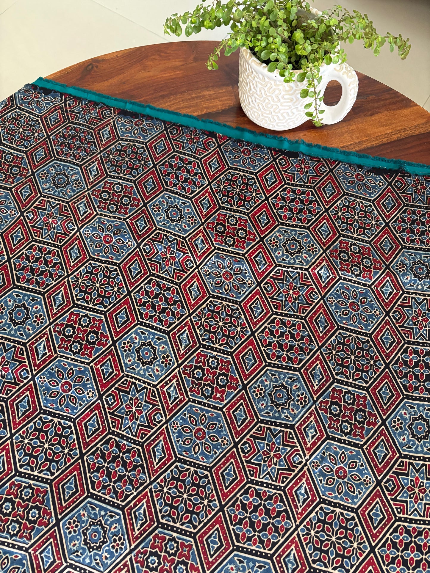 Ajrakh modal silk saree