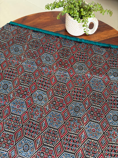 Ajrakh modal silk saree