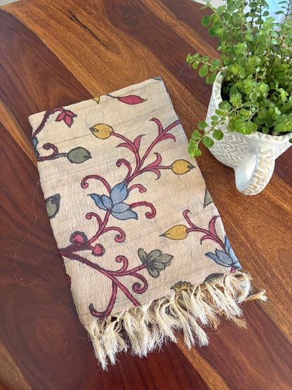Pen Kalamkari on tussar silk dupatta